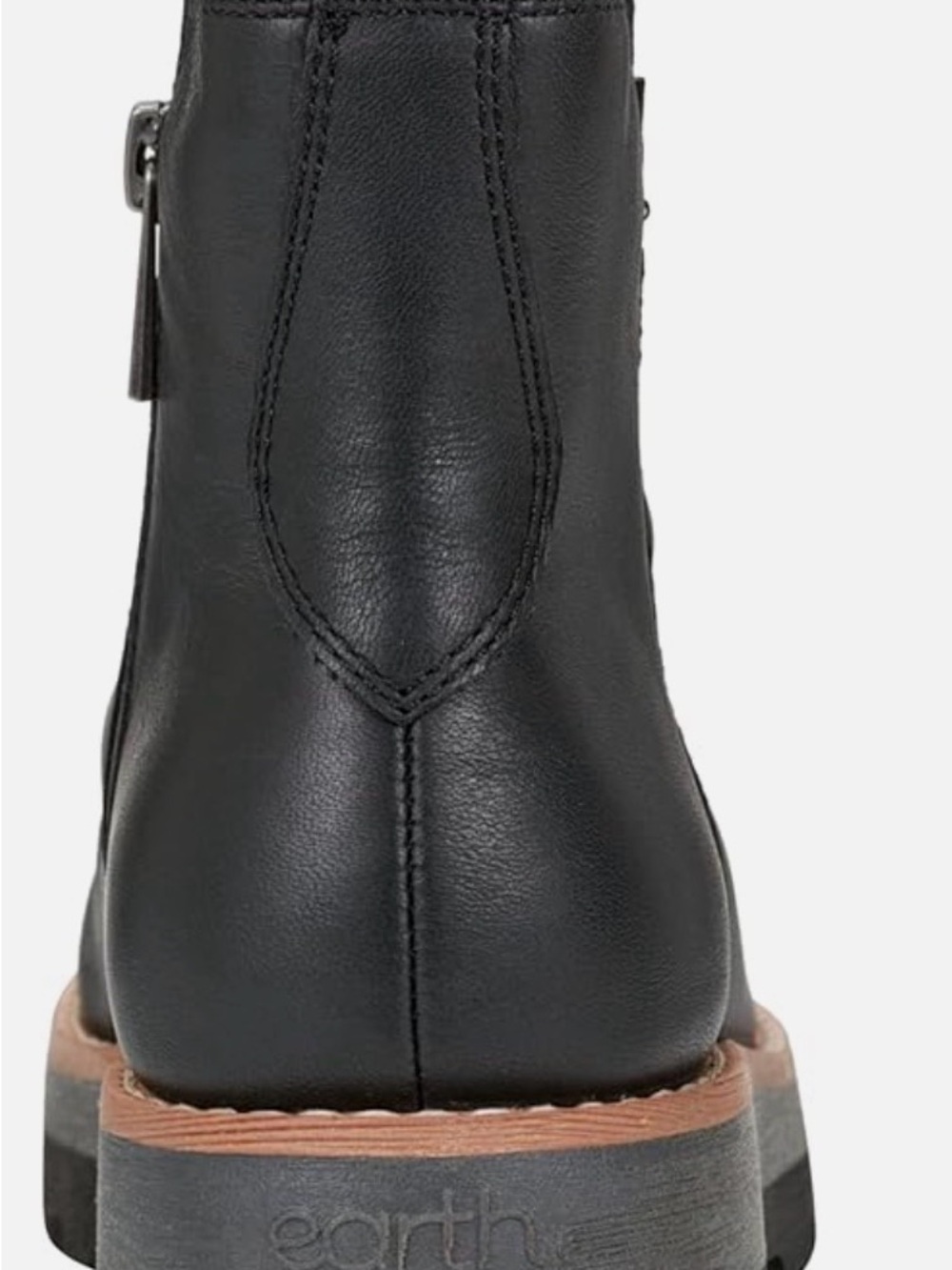 Earth Black Leather Waterproof Ankle Booties - Picture 2 of 6